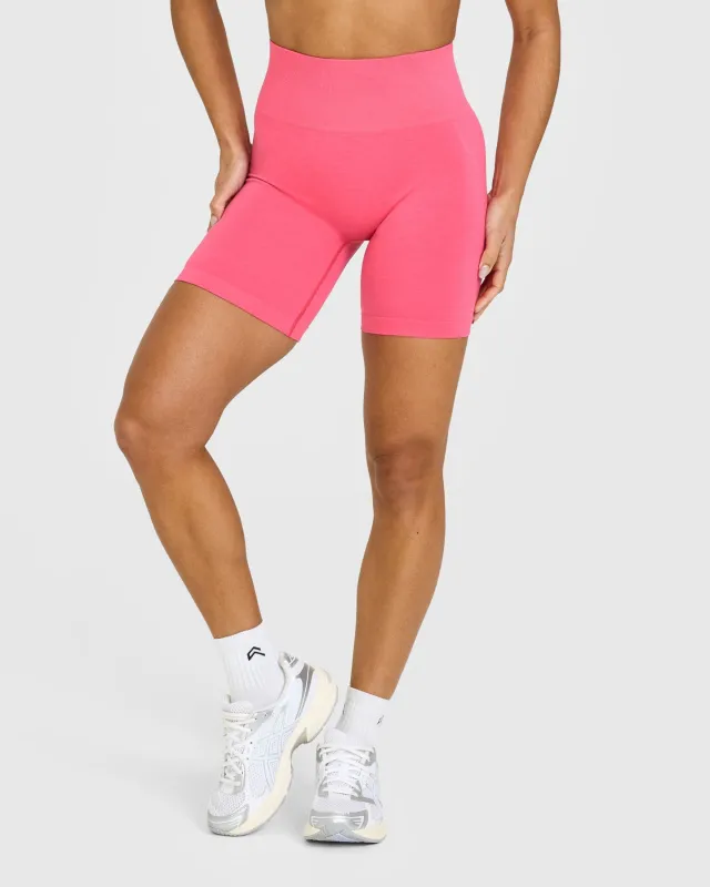 Effortless Seamless Shorts with White Logo | Hot Girl Pink sold by Oner Active