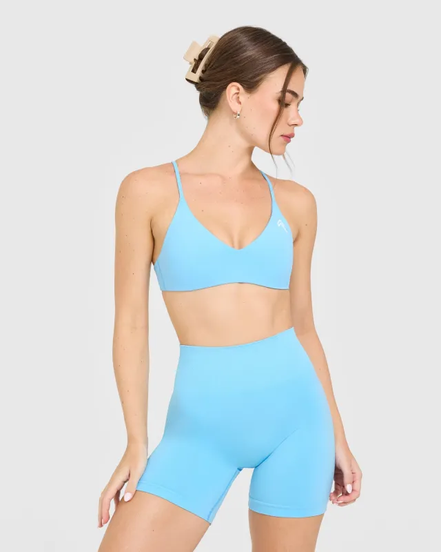 EasyLift™ Ultra Minimal Bralette with White Logo | Arctic Blue sold by Oner Active