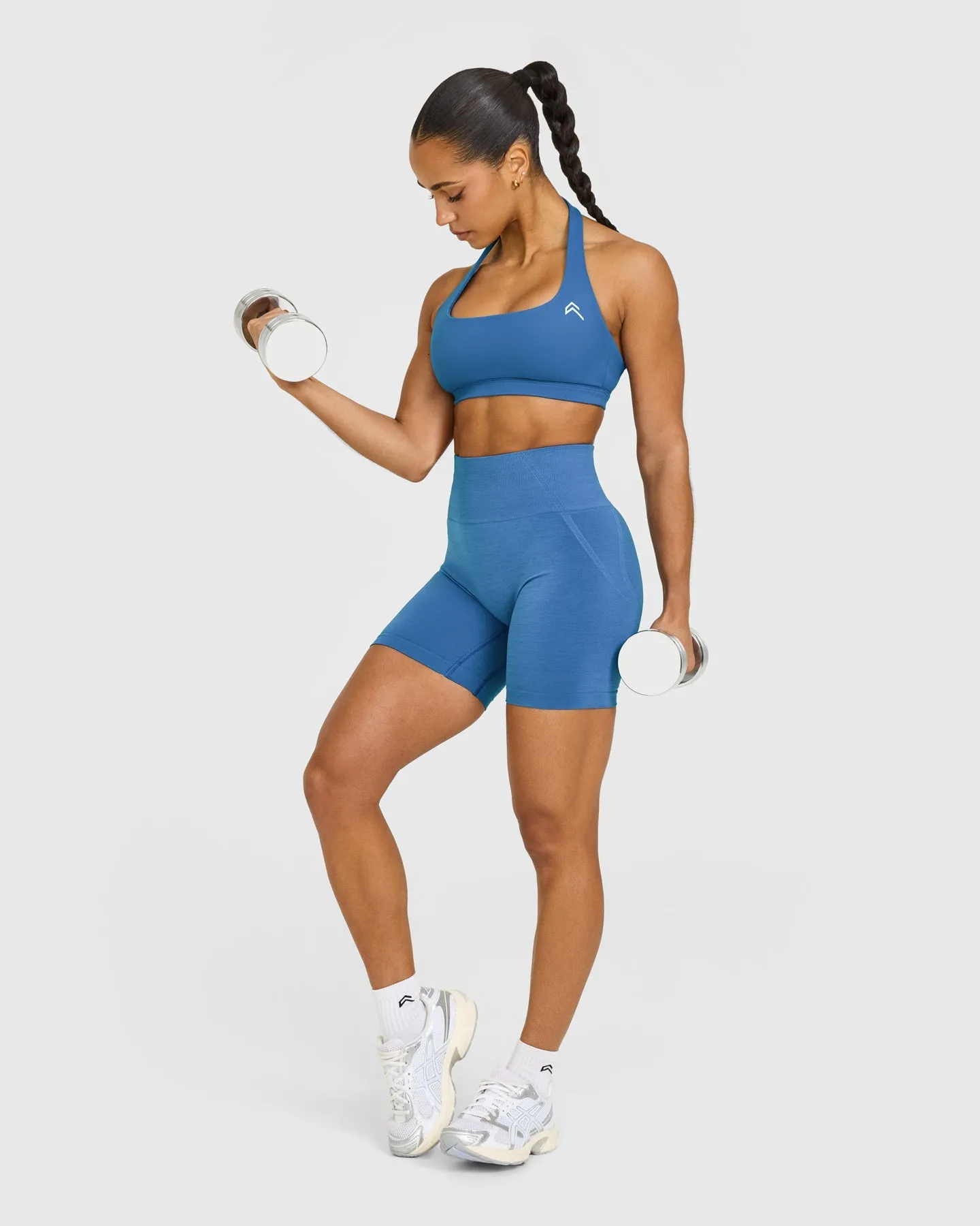 EasyLift™ Halter Bralette with White Logo | Ocean Blue sold by Oner Active product image thumbnail 3