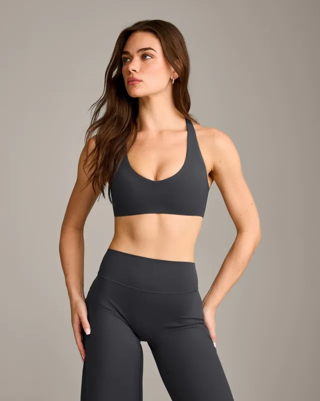 SoftMotion™ Bralette with Grey Logo | Coal made by Oner Active