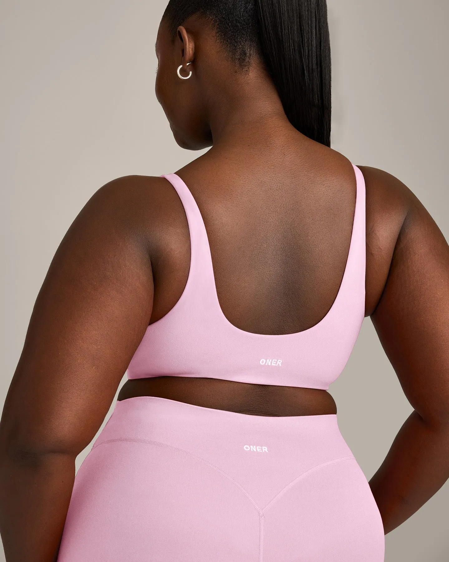 SoftMotion™ Scoop Back Bralette with Grey Logo | Chalk Pink sold by Oner Active product image thumbnail 5