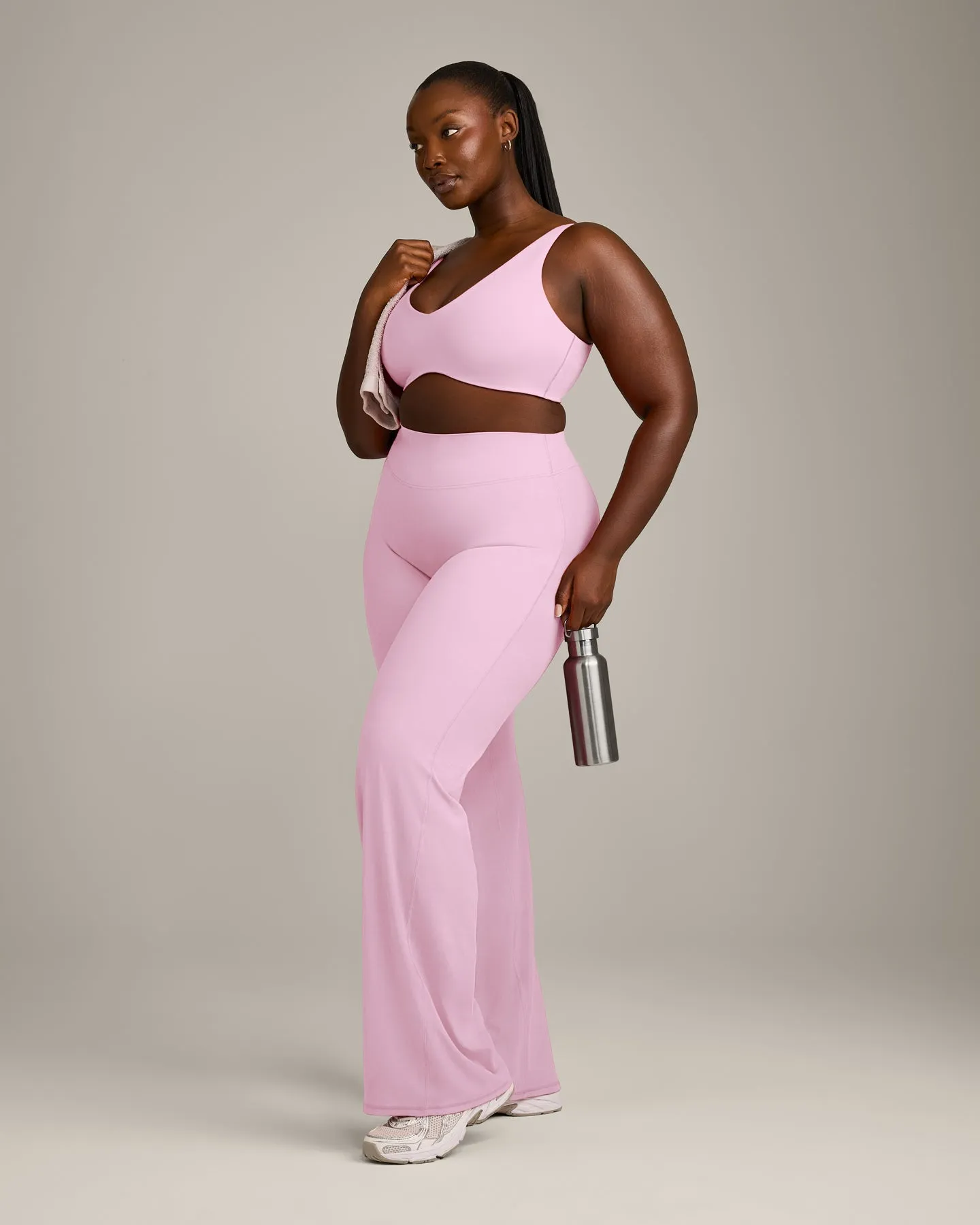 SoftMotion™ Scoop Back Bralette with Grey Logo | Chalk Pink sold by Oner Active product image thumbnail 3