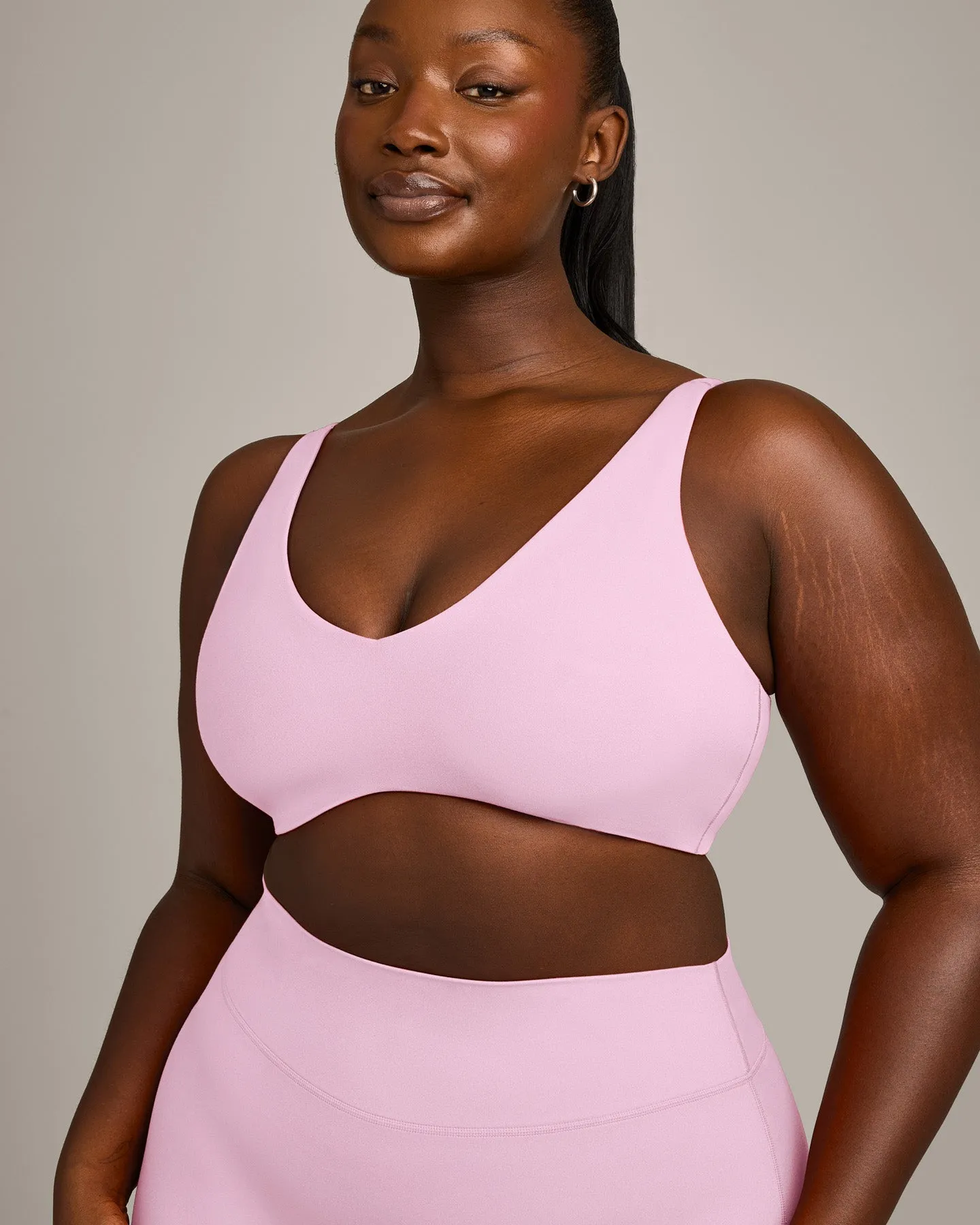 SoftMotion™ Scoop Back Bralette with Grey Logo | Chalk Pink sold by Oner Active product image thumbnail 4