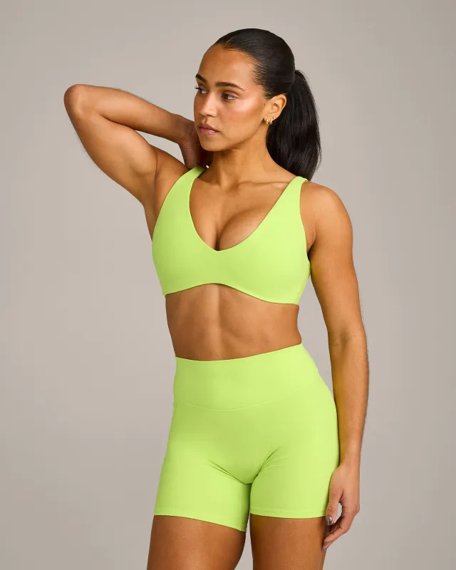 SoftMotion™ Scoop Back Bralette with Grey Logo | Citrus Green sold by Oner Active