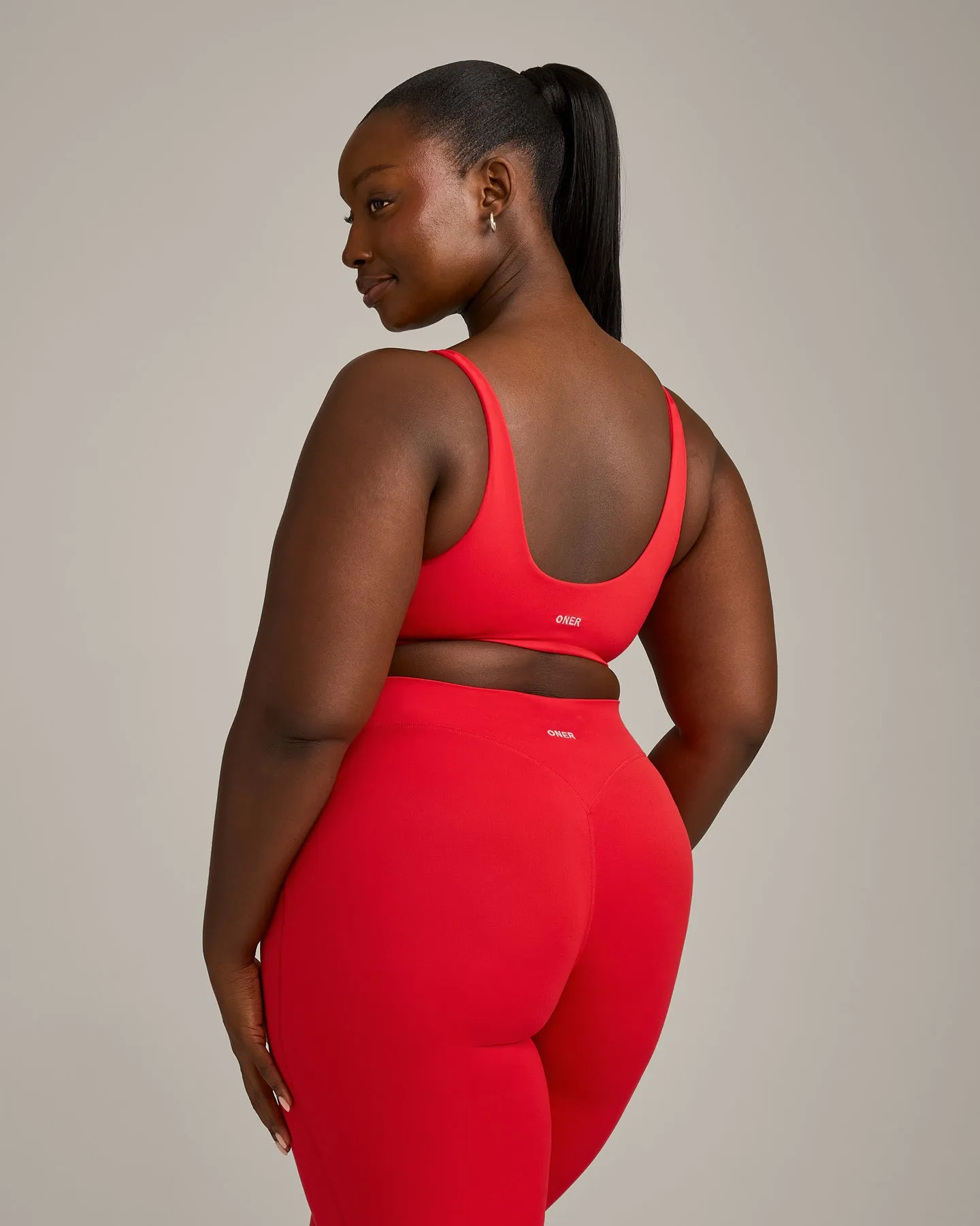 SoftMotion™ Scoop Back Bralette with Grey Logo | Fiery Red sold by Oner Active product image thumbnail 2