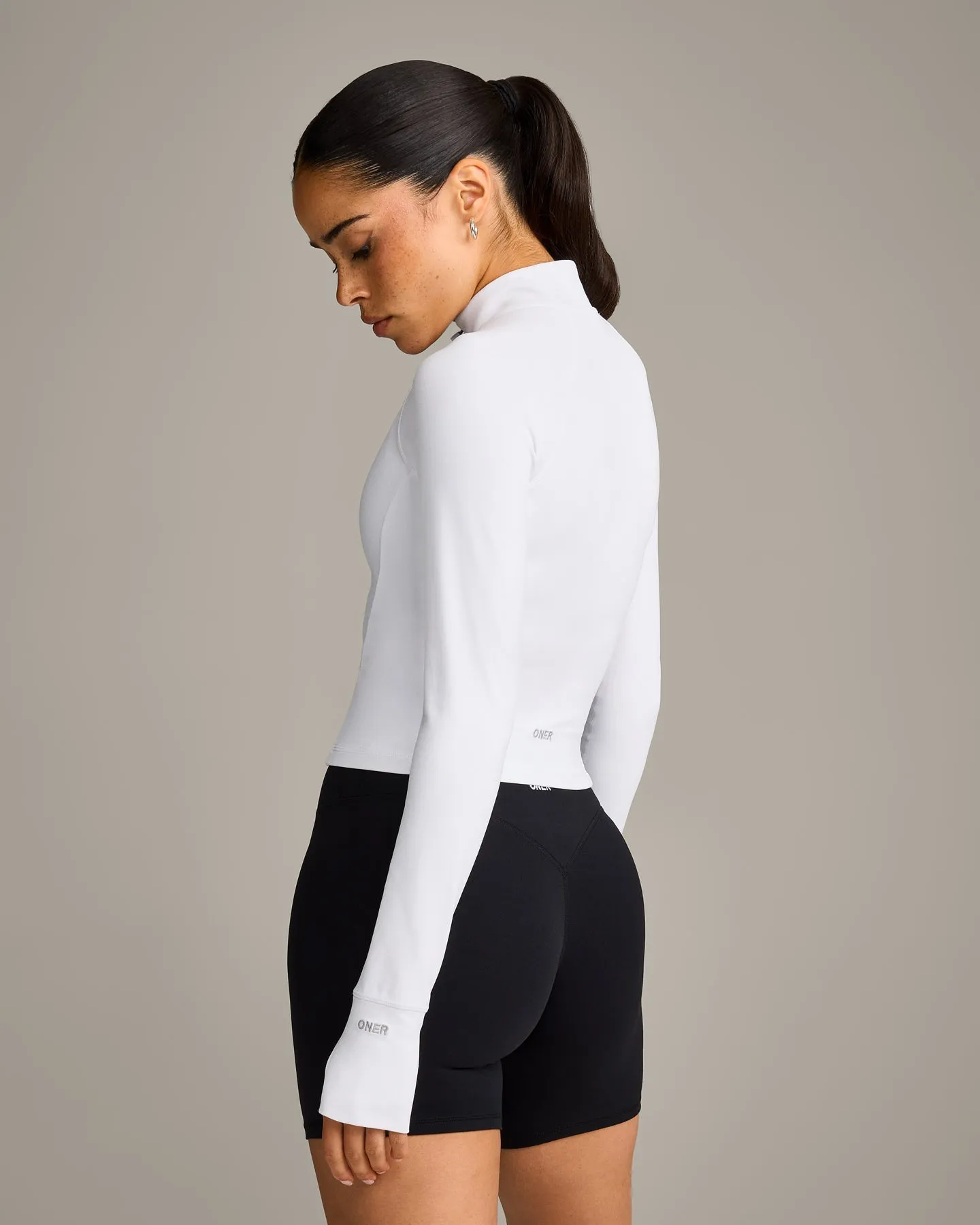 SoftMotion™ Mid Jacket with Grey Logo | White sold by Oner Active product image thumbnail 2