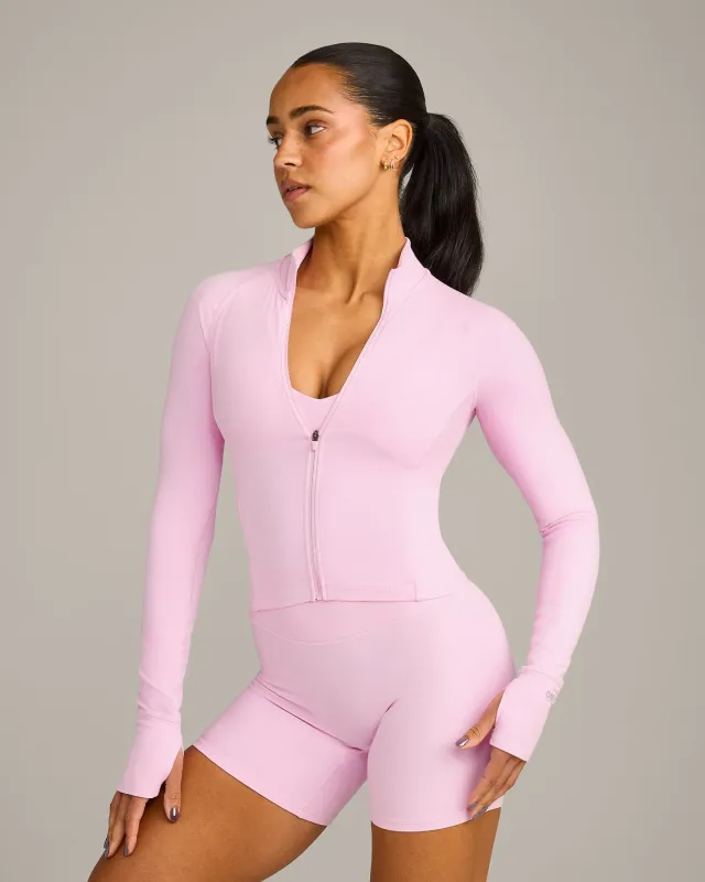 SoftMotion™ Mid Jacket with Grey Logo | Chalk Pink sold by Oner Active