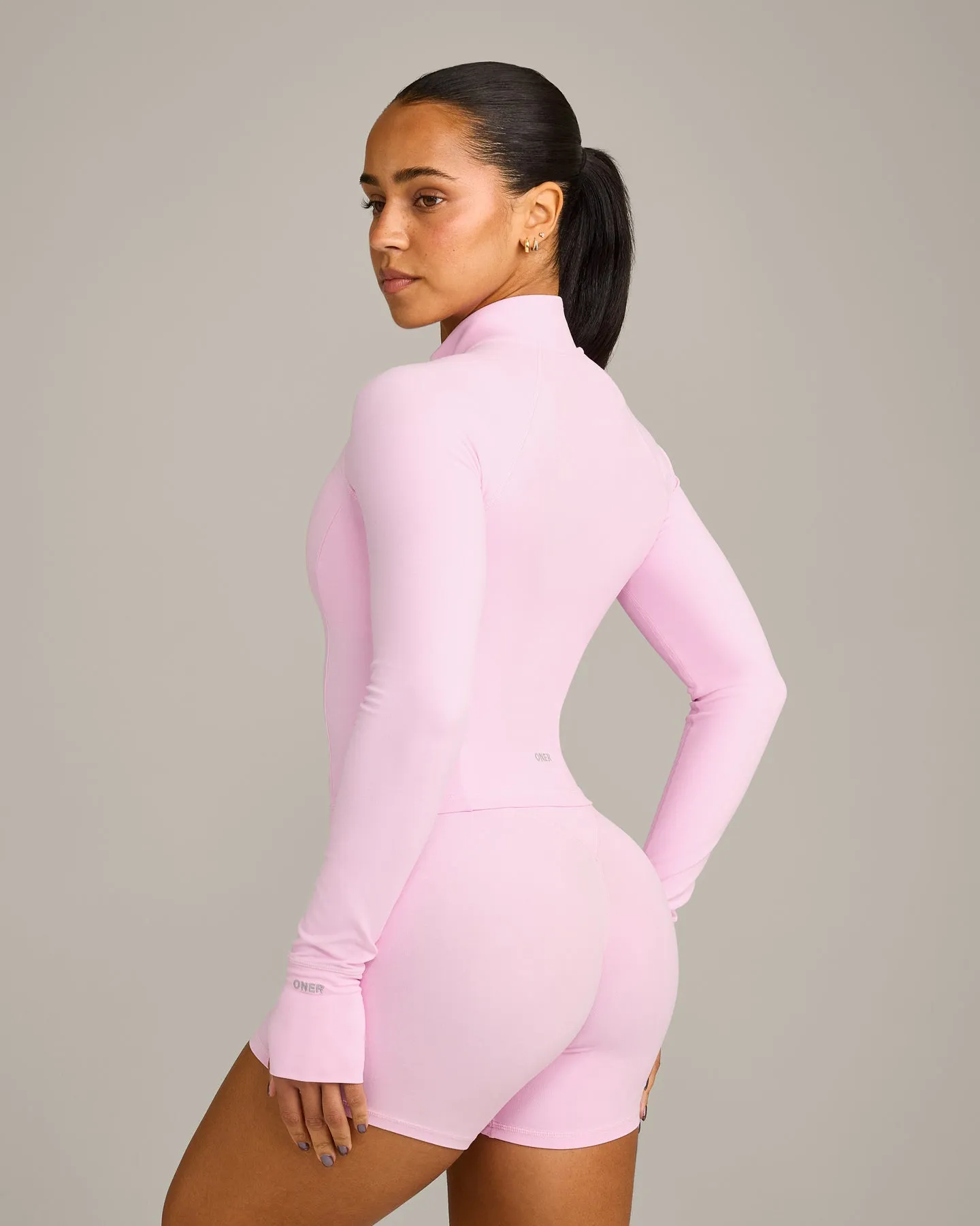 SoftMotion™ Mid Jacket with Grey Logo | Chalk Pink sold by Oner Active product image thumbnail 2