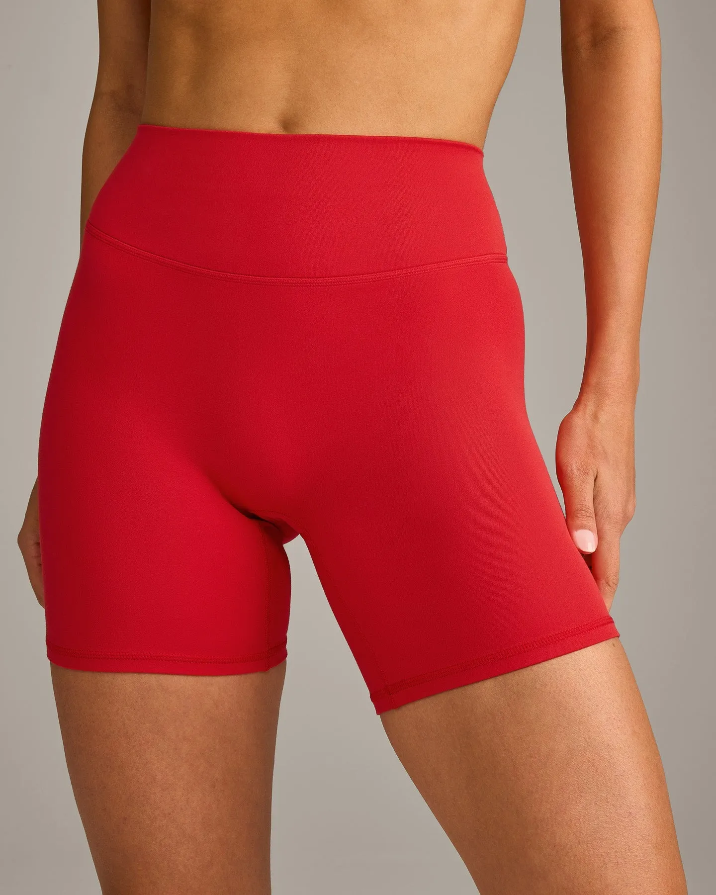 SoftMotion™ High Waisted Shorts 6" with Grey Logo | Fiery Red sold by Oner Active product image thumbnail 5