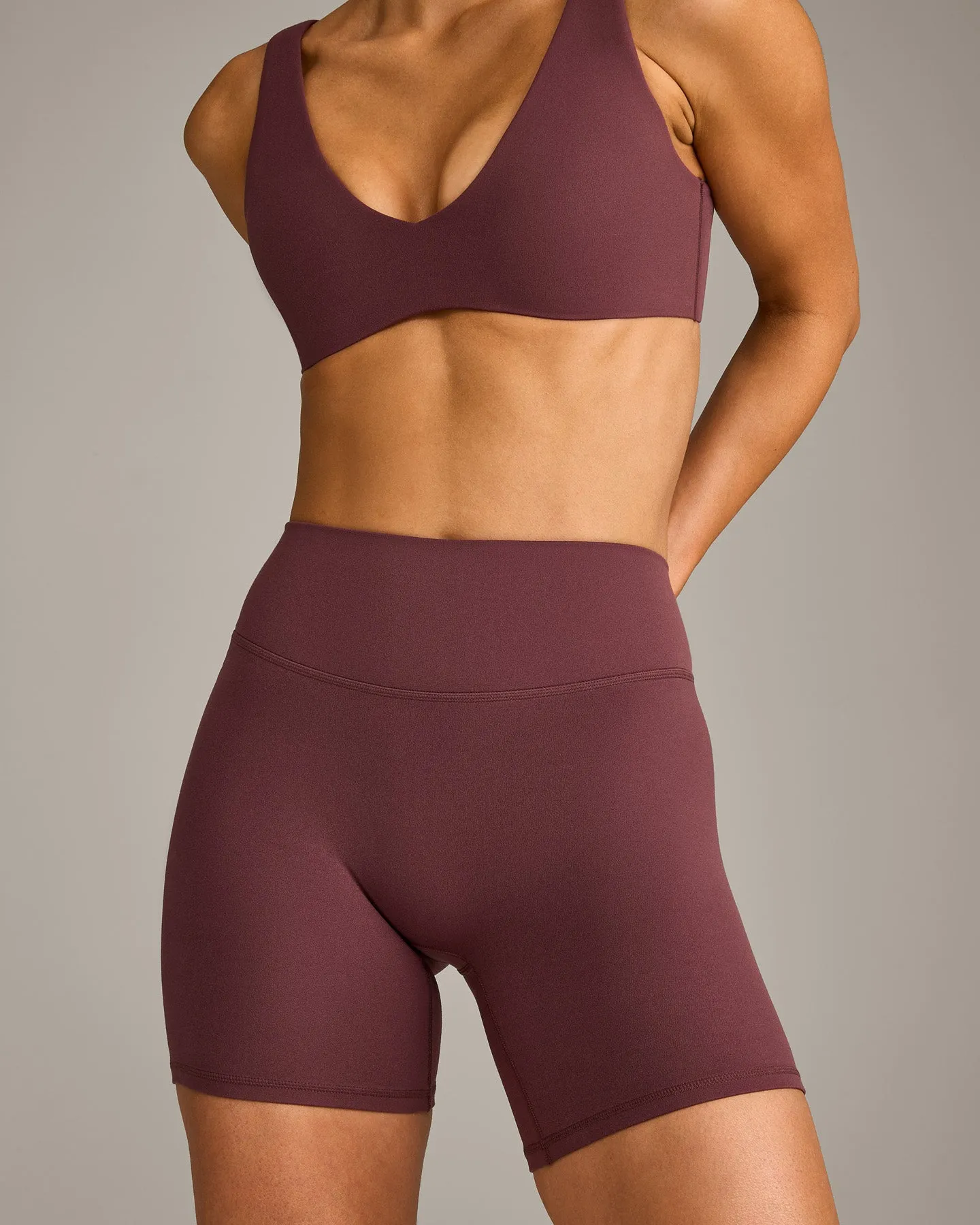 SoftMotion™ High Waisted Shorts 6" with Grey Logo | Velvet Mocha sold by Oner Active product image thumbnail 5