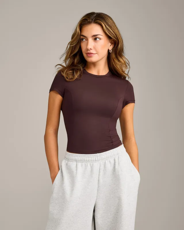 Mellow™ Motion Crew Neck Top | Plum Brown made by Oner Active