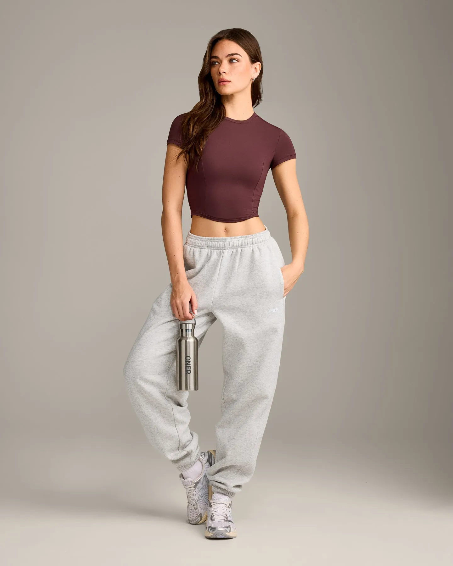 Mellow™ Motion Crew Neck Mid Top | Light Velvet Mocha sold by Oner Active product image thumbnail 3