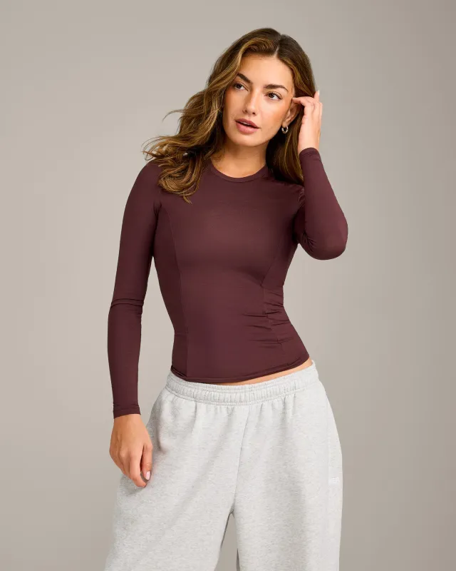 Mellow™ Motion Crew Neck Long Sleeve Top | Light Velvet Mocha sold by Oner Active