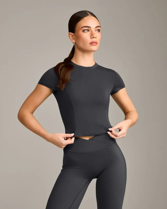 Mellow™ Motion Crew Neck Mid Top | Coal made by Oner Active