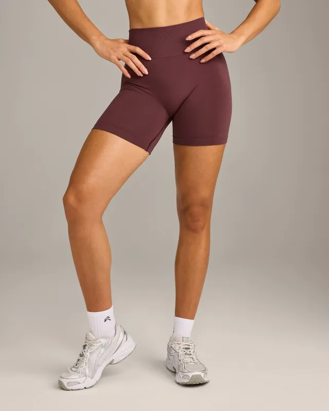 EffortlessLift™ Seamless Shorts with Grey Logo | Velvet Mocha sold by Oner Active