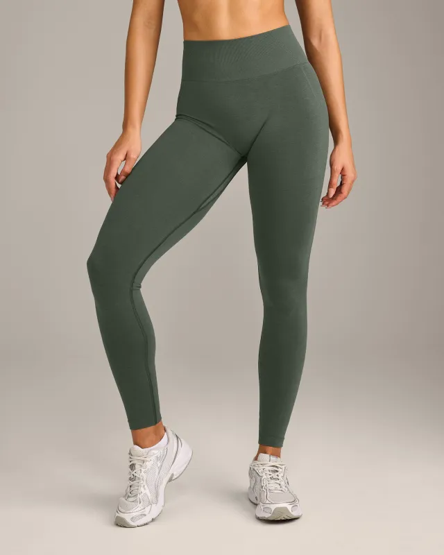EffortlessLift™ Seamless Leggings with Grey Logo | Dark Khaki sold by Oner Active