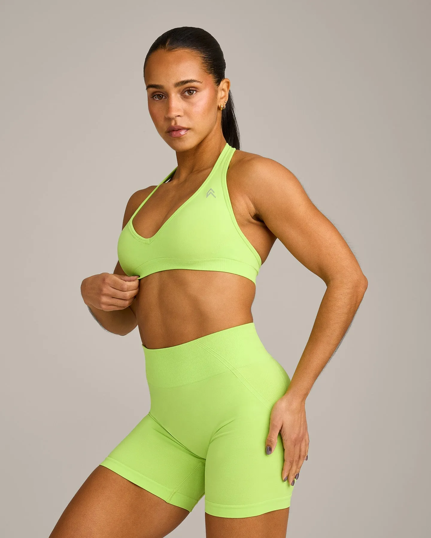 EffortlessLift™ Seamless Halter Neck Sports Bra | Citrus Green sold by Oner Active