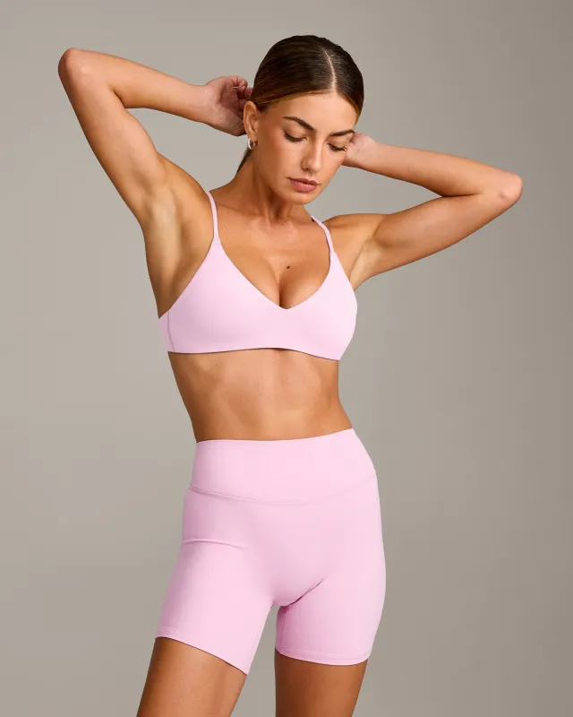 EasyLift™ Ultra Minimal Bralette with Grey Logo | Chalk Pink sold by Oner Active
