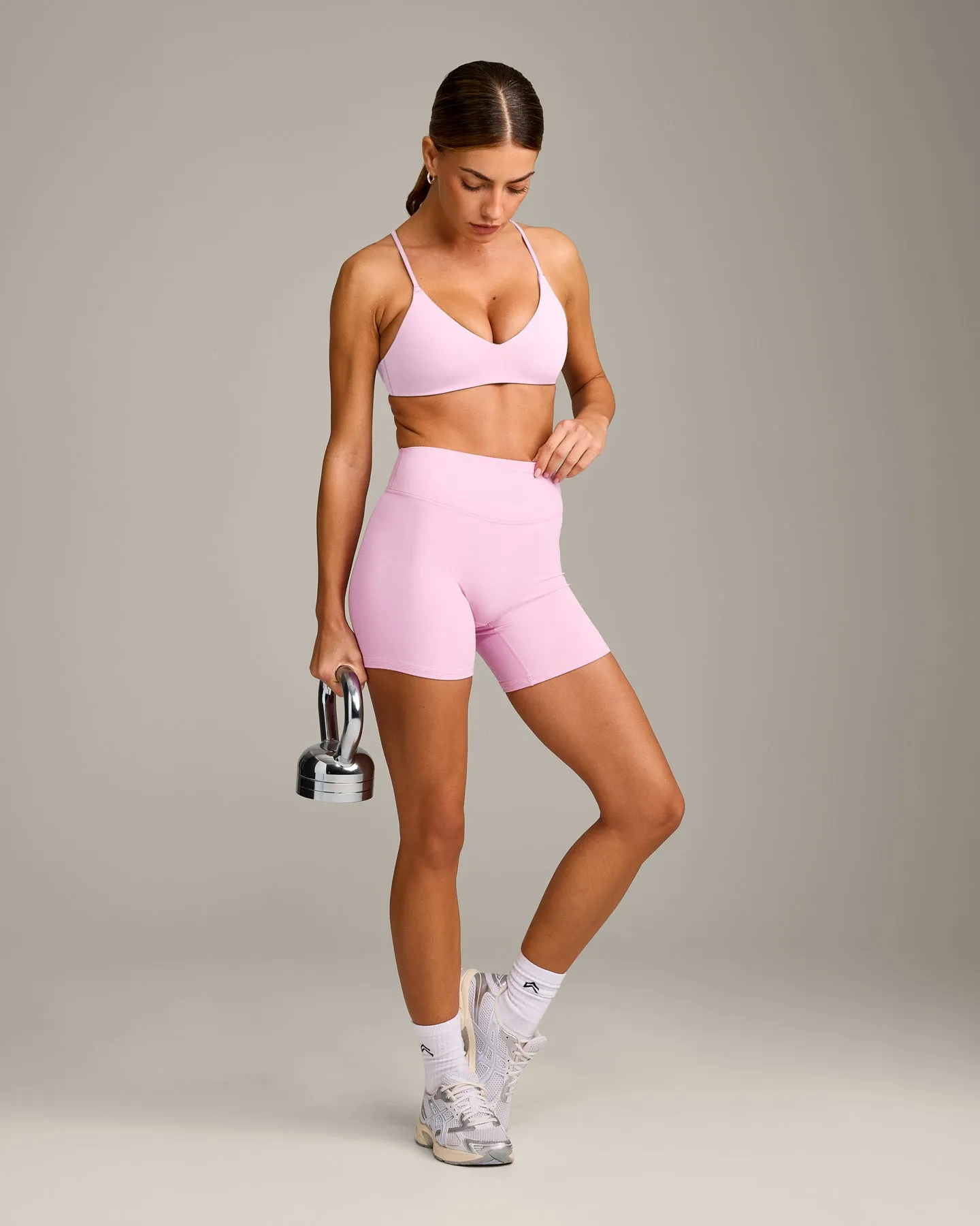 EasyLift™ Ultra Minimal Bralette with Grey Logo | Chalk Pink sold by Oner Active product image thumbnail 3