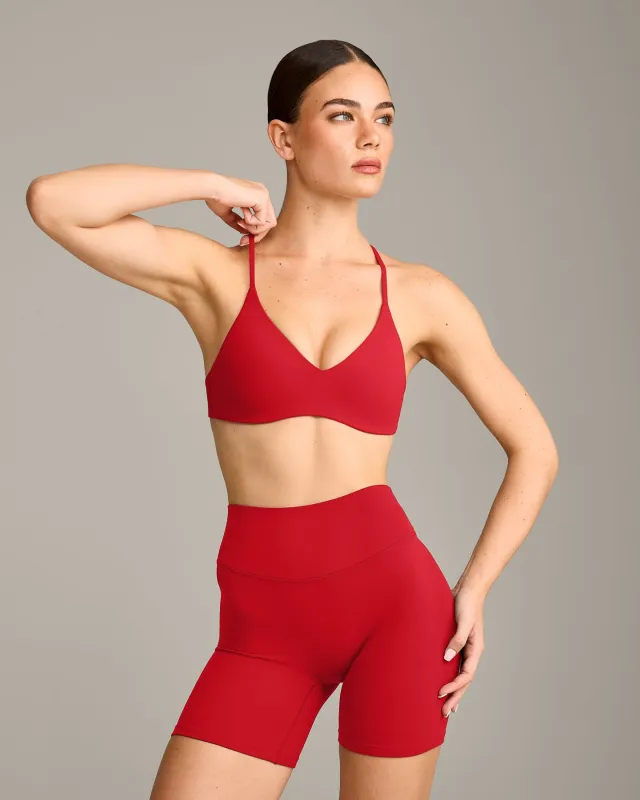 EasyLift™ Ultra Minimal Bralette with Grey Logo | Fiery Red sold by Oner Active