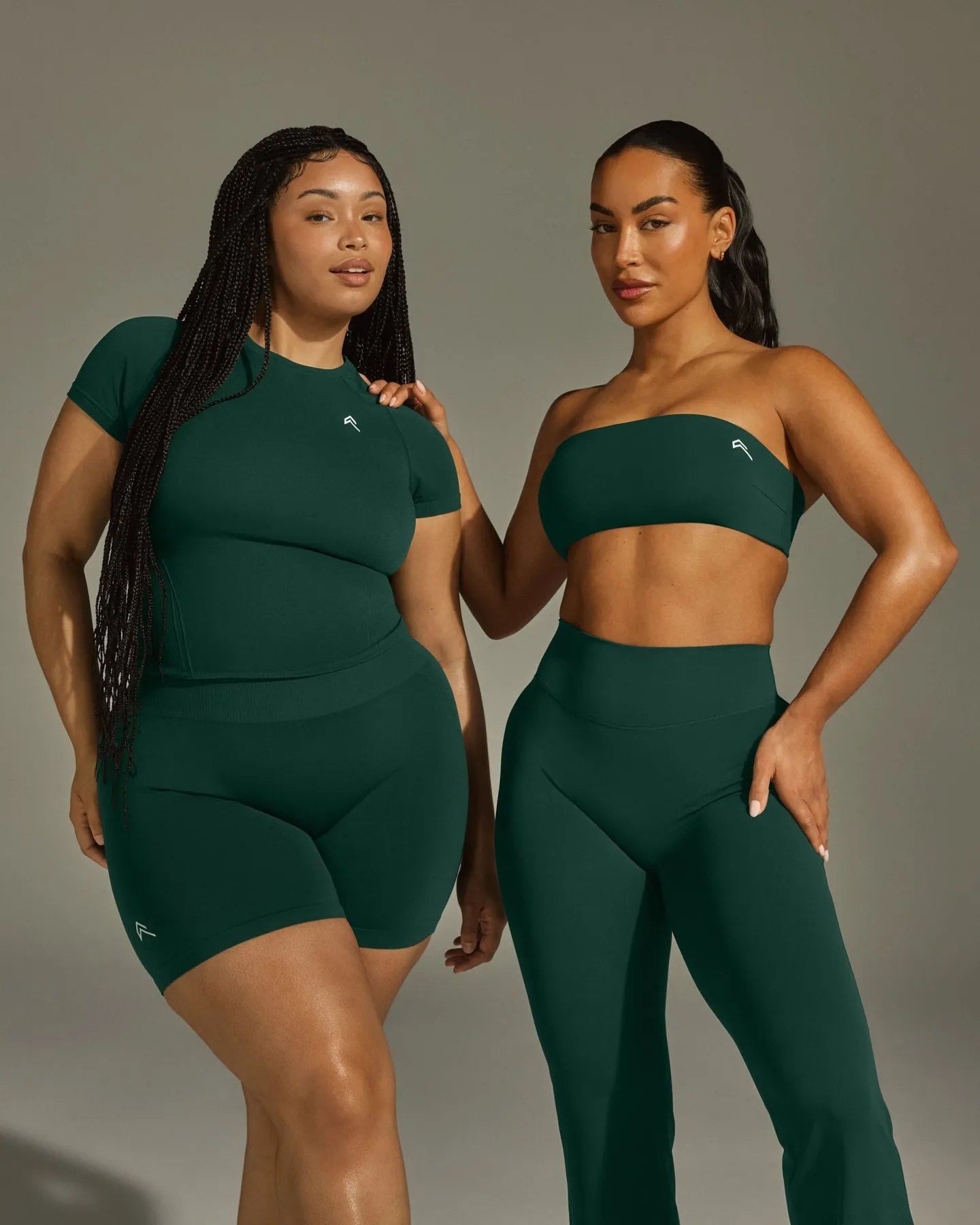EffortlessLift™ Seamless Shorts with White Logo | Racing Green sold by Oner Active product image thumbnail 3