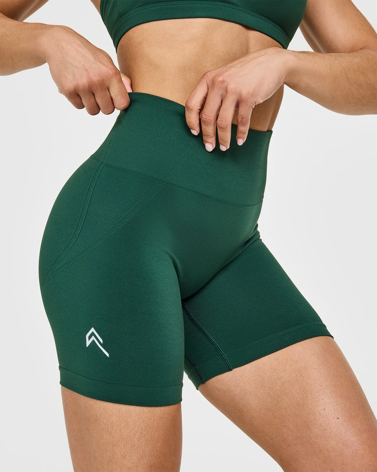 EffortlessLift™ Seamless Shorts with White Logo | Racing Green sold by Oner Active product image thumbnail 5