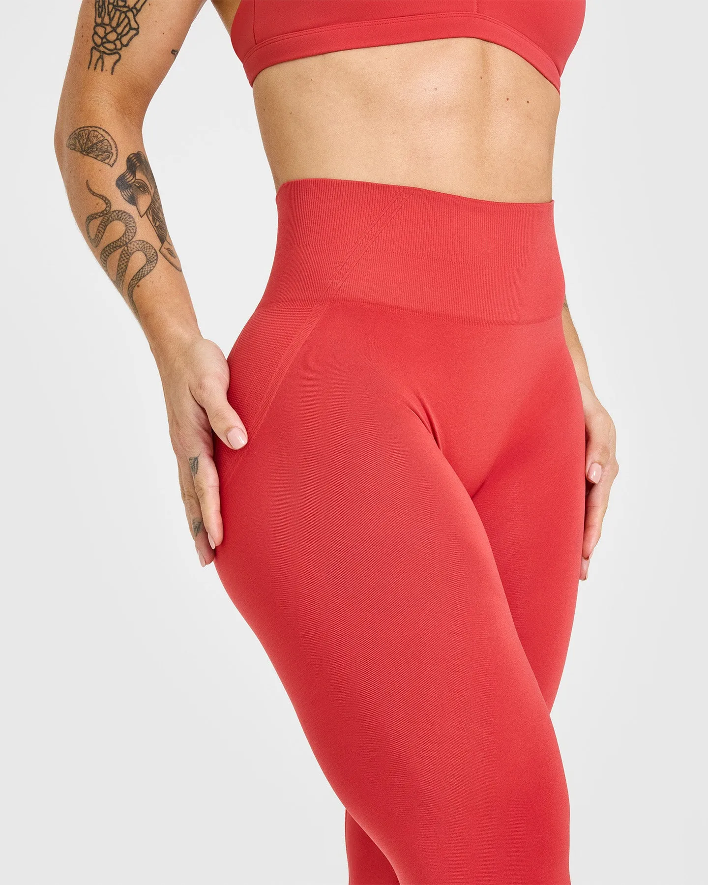 EffortlessLift™ Seamless Leggings with White Logo | Sweet Red sold by Oner Active product image thumbnail 5