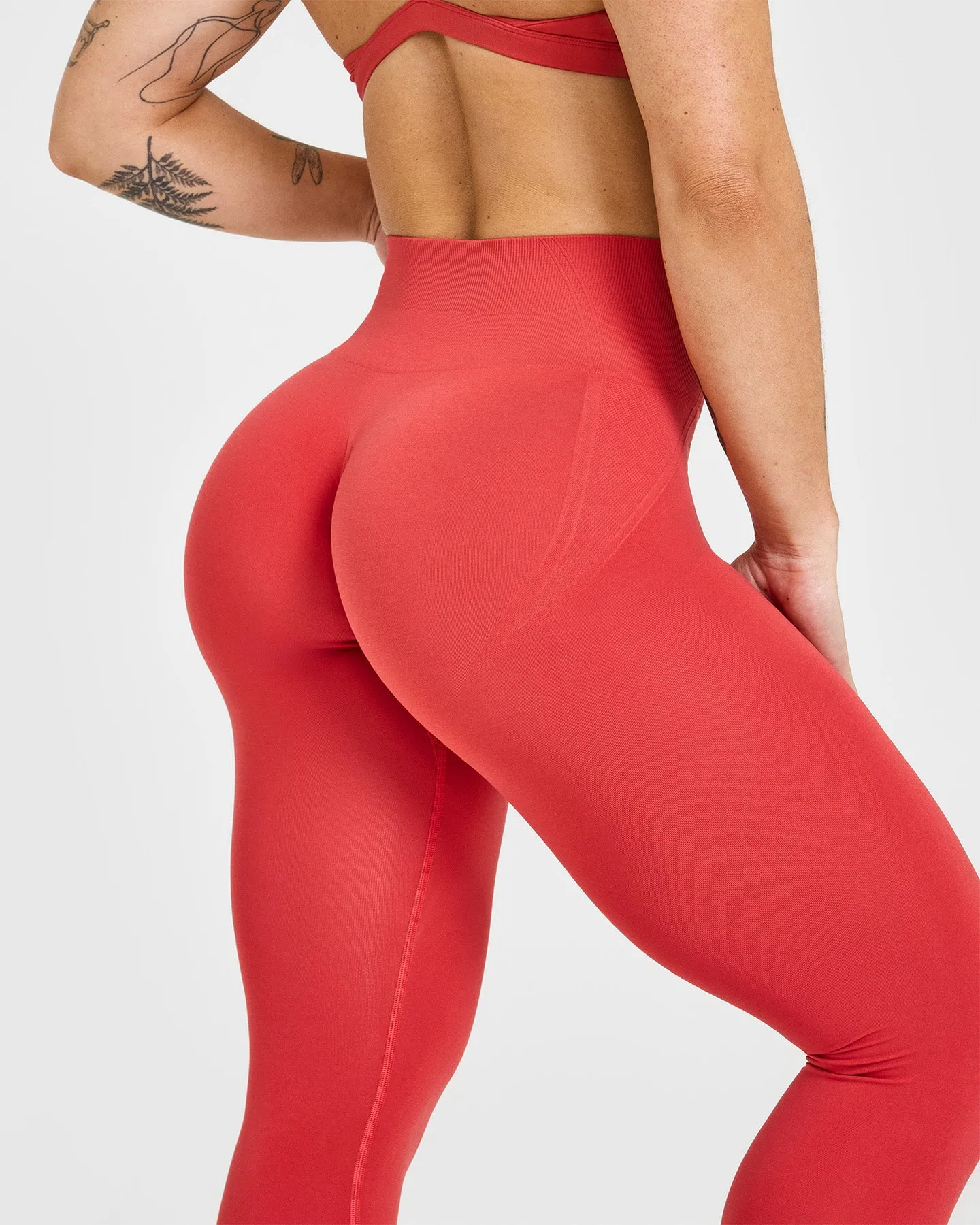 EffortlessLift™ Seamless Leggings with White Logo | Sweet Red sold by Oner Active product image thumbnail 4
