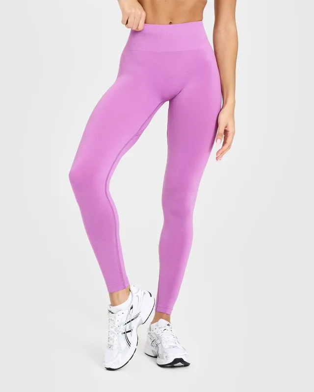 EffortlessLift™ Seamless Leggings with White Logo | Orchid Purple sold by Oner Active