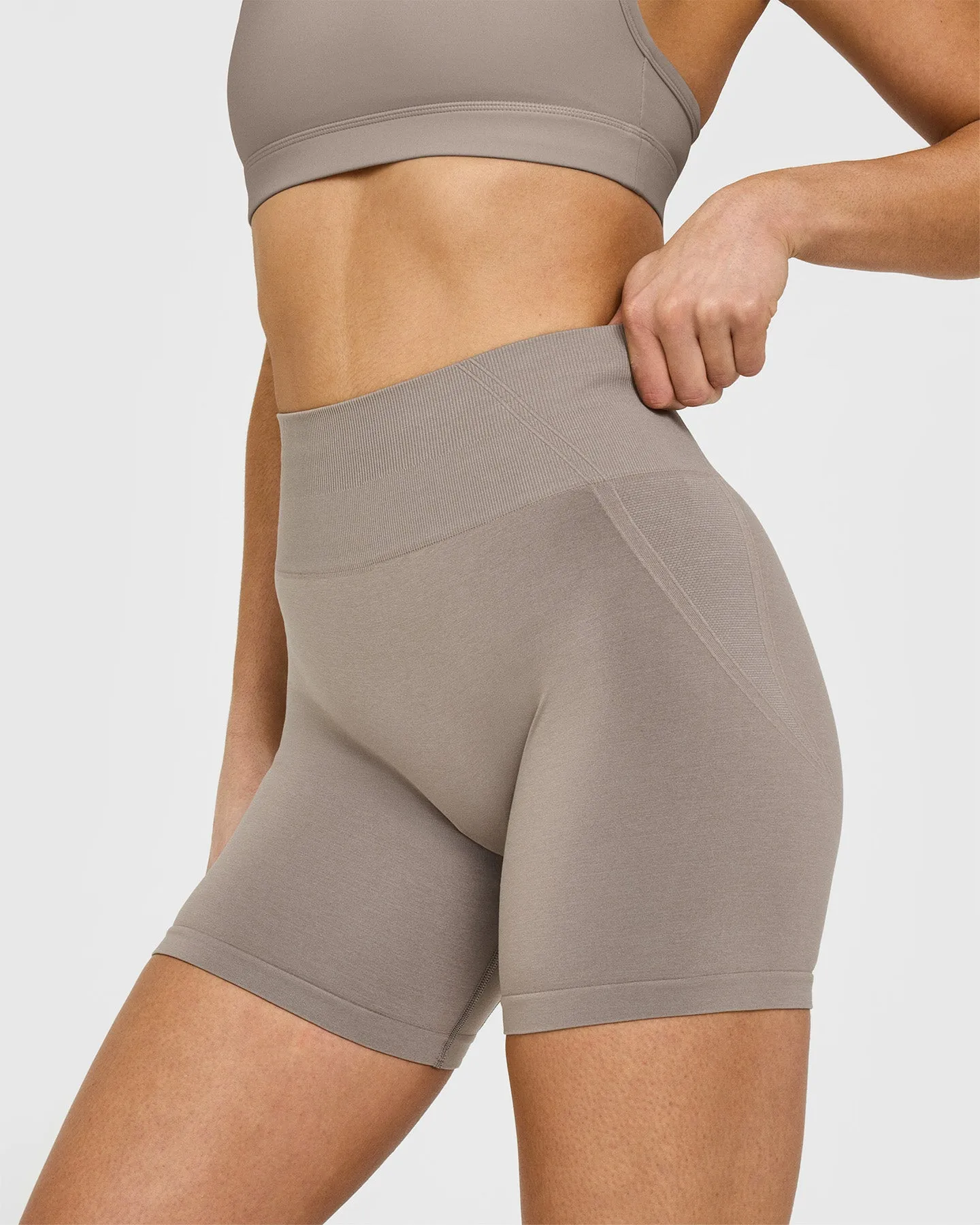 EffortlessLift™ Seamless Shorts with White Logo | Minky sold by Oner Active product image thumbnail 5