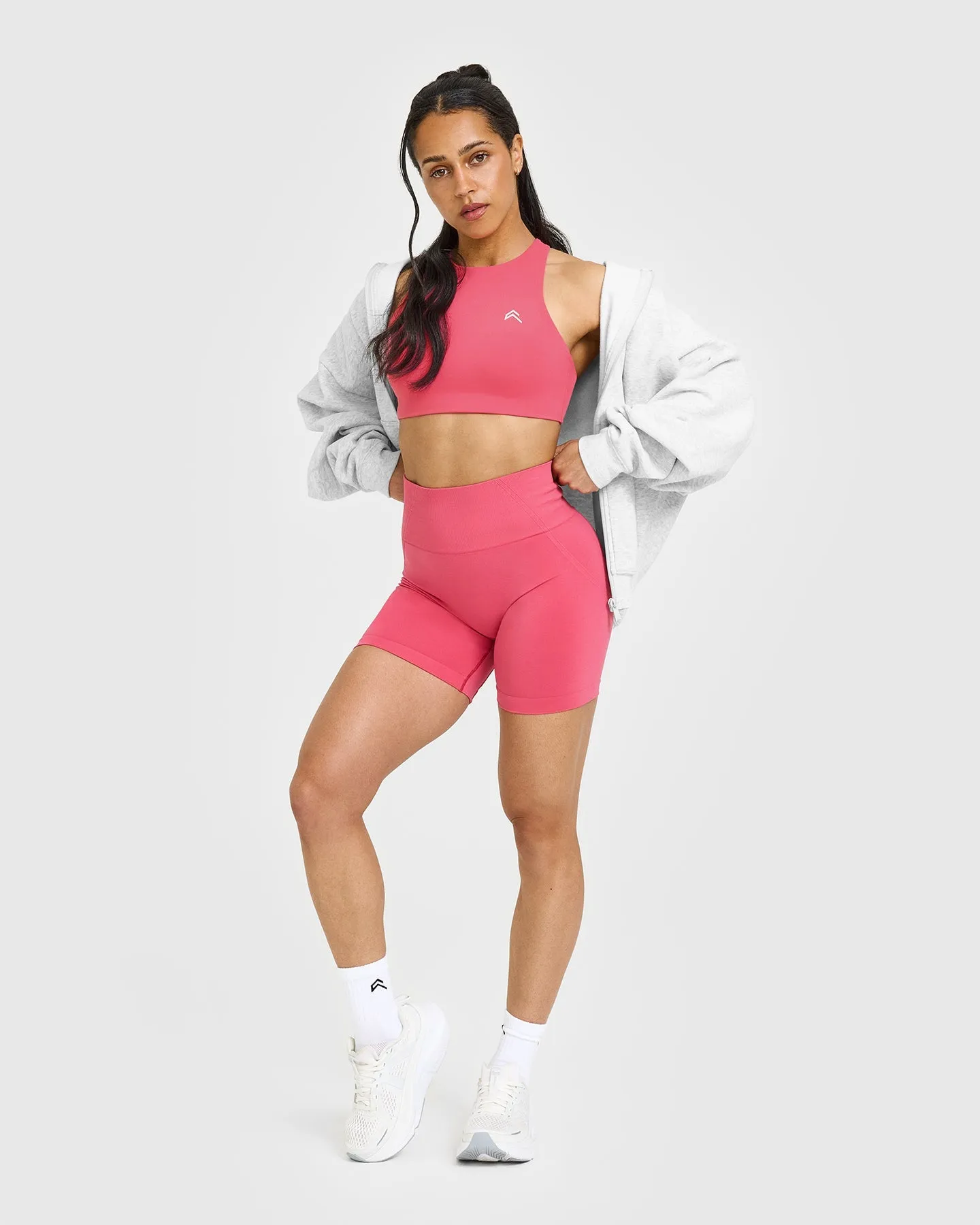 EffortlessLift™ Seamless Shorts with White Logo | Velvet Pink sold by Oner Active product image thumbnail 3