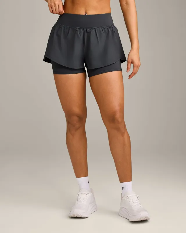 UnifiedMove™ Double Layer Shorts 5" with Reflective Logo | Coal made by Oner Active