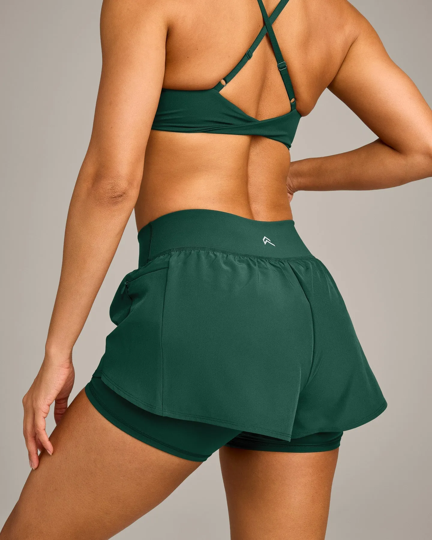 UnifiedMove Double Layer Shorts 5" with Reflective Logo | Racing Green sold by Oner Active product image thumbnail 3
