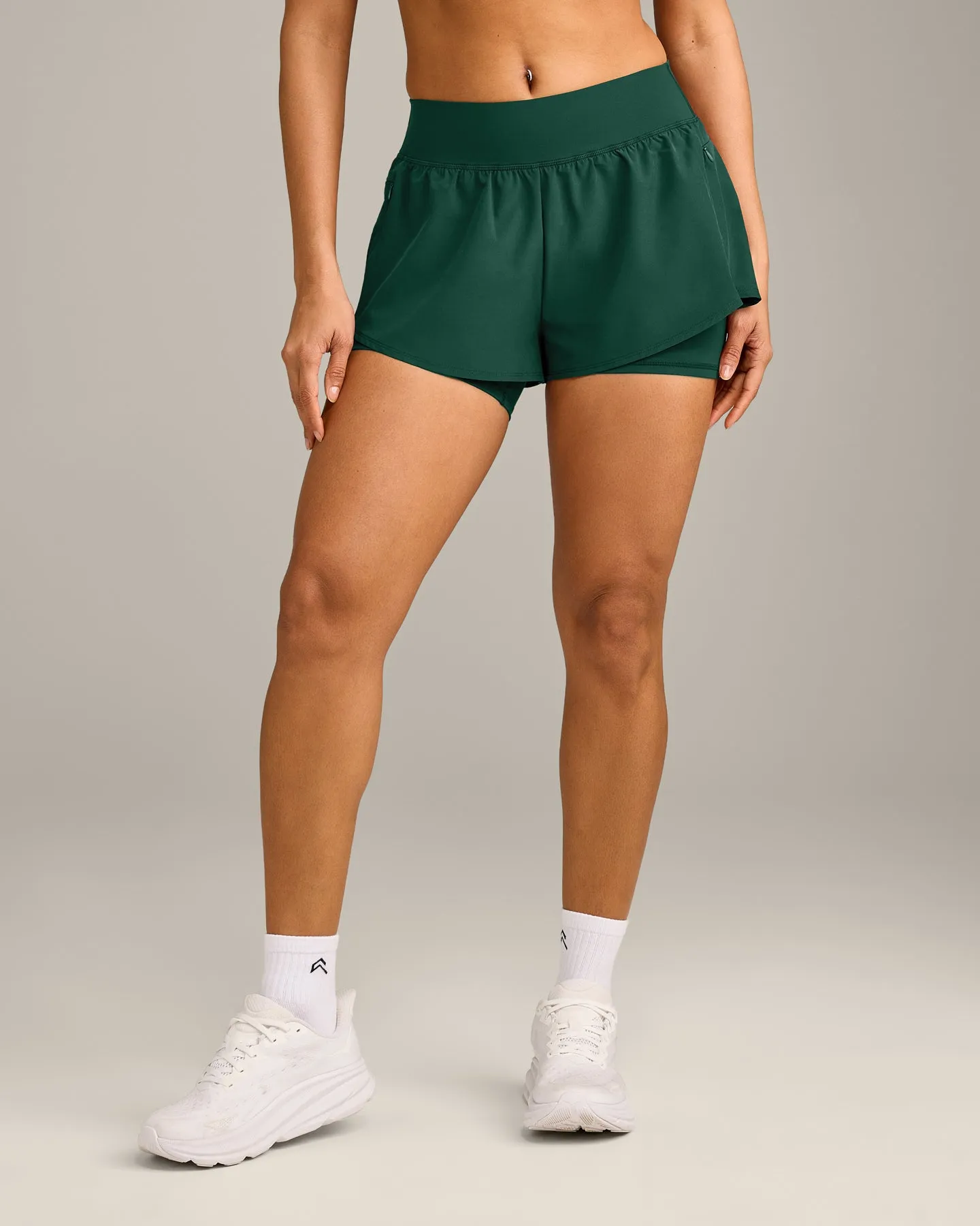 UnifiedMove Double Layer Shorts 5" with Reflective Logo | Racing Green sold by Oner Active