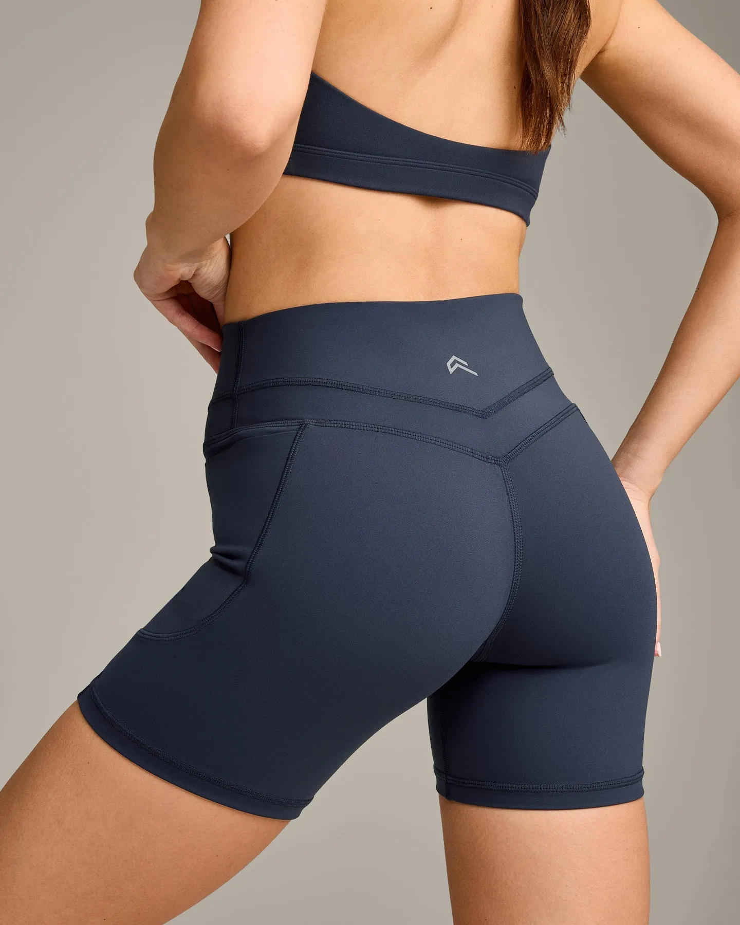 UnifiedMove™ High Waisted Pocket Shorts 6" with Reflective Logo | True Blue sold by Oner Active product image thumbnail 4