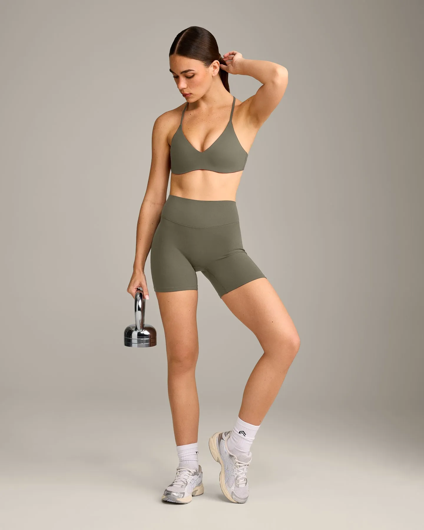 EasyLift™ Ultra Minimal Bralette with Grey Logo | Alpine Green sold by Oner Active product image thumbnail 3