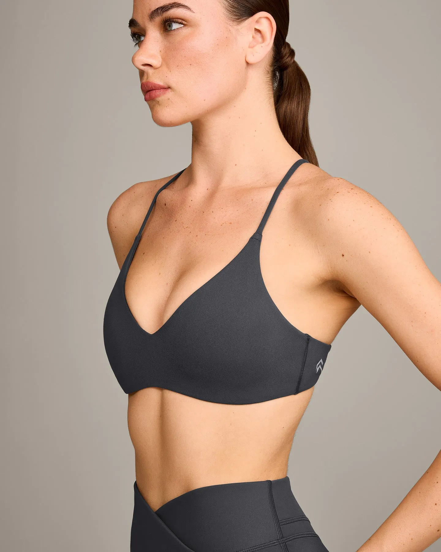 EasyLift™ Ultra Minimal Bralette with Grey Logo | Coal sold by Oner Active product image thumbnail 2