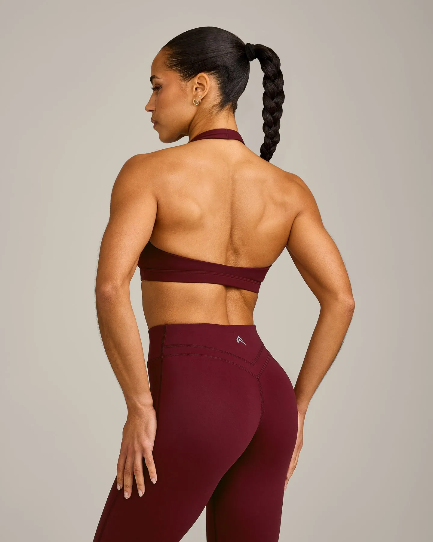 EasyLift™ Halter Bralette with Grey Logo | Rosewood sold by Oner Active product image thumbnail 2