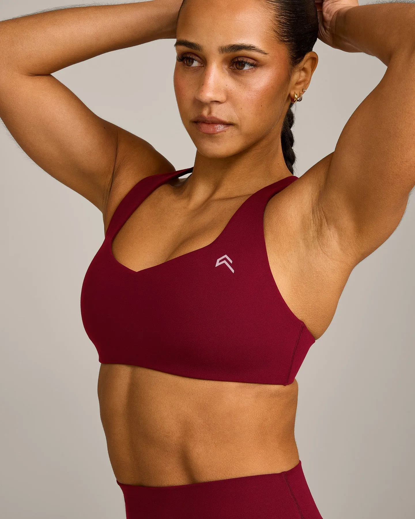 EasyLift™ Cross Back Sports Bra with Grey Logo | Ruby Red sold by Oner Active product image thumbnail 5