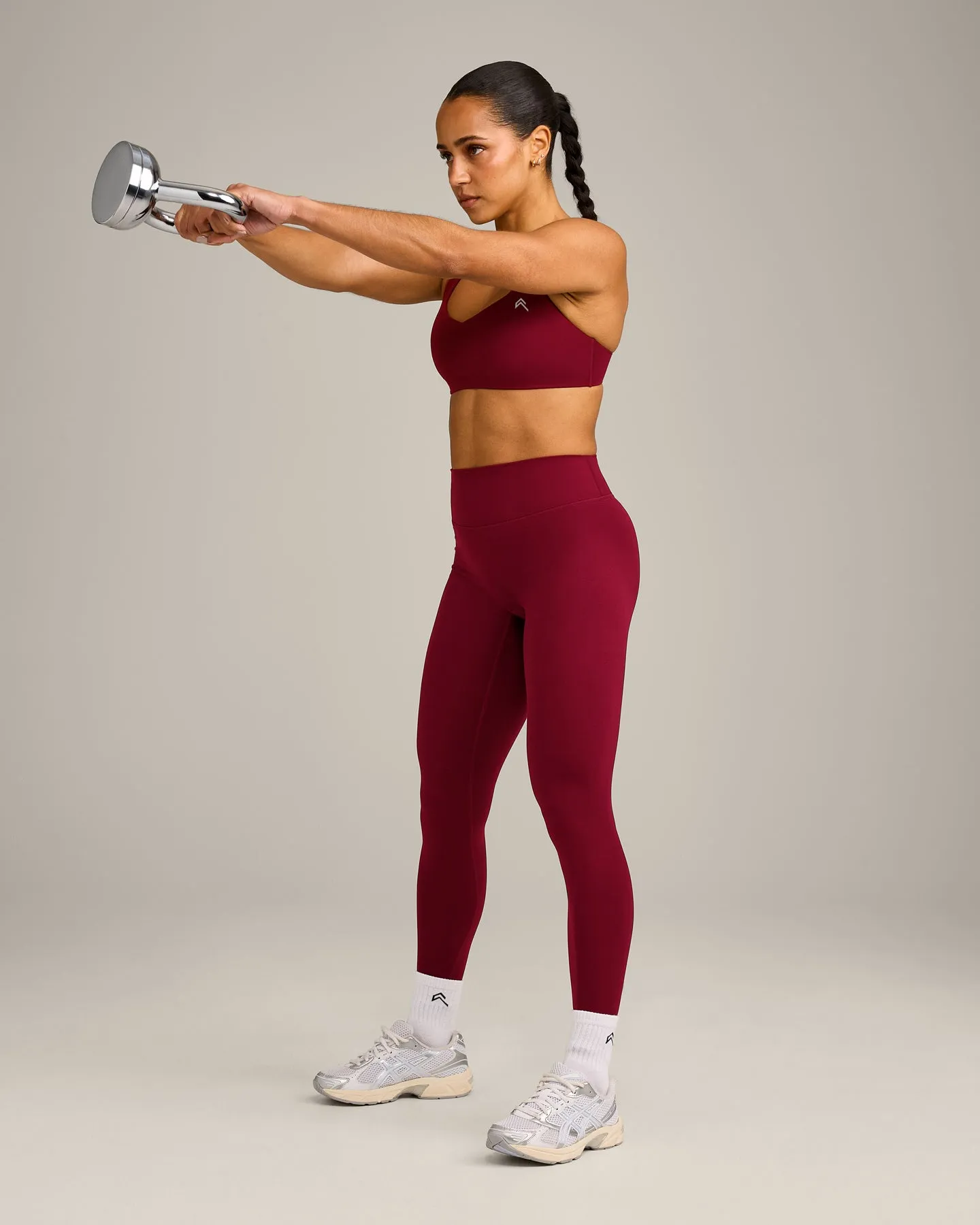 EasyLift™ Cross Back Sports Bra with Grey Logo | Ruby Red sold by Oner Active product image thumbnail 3