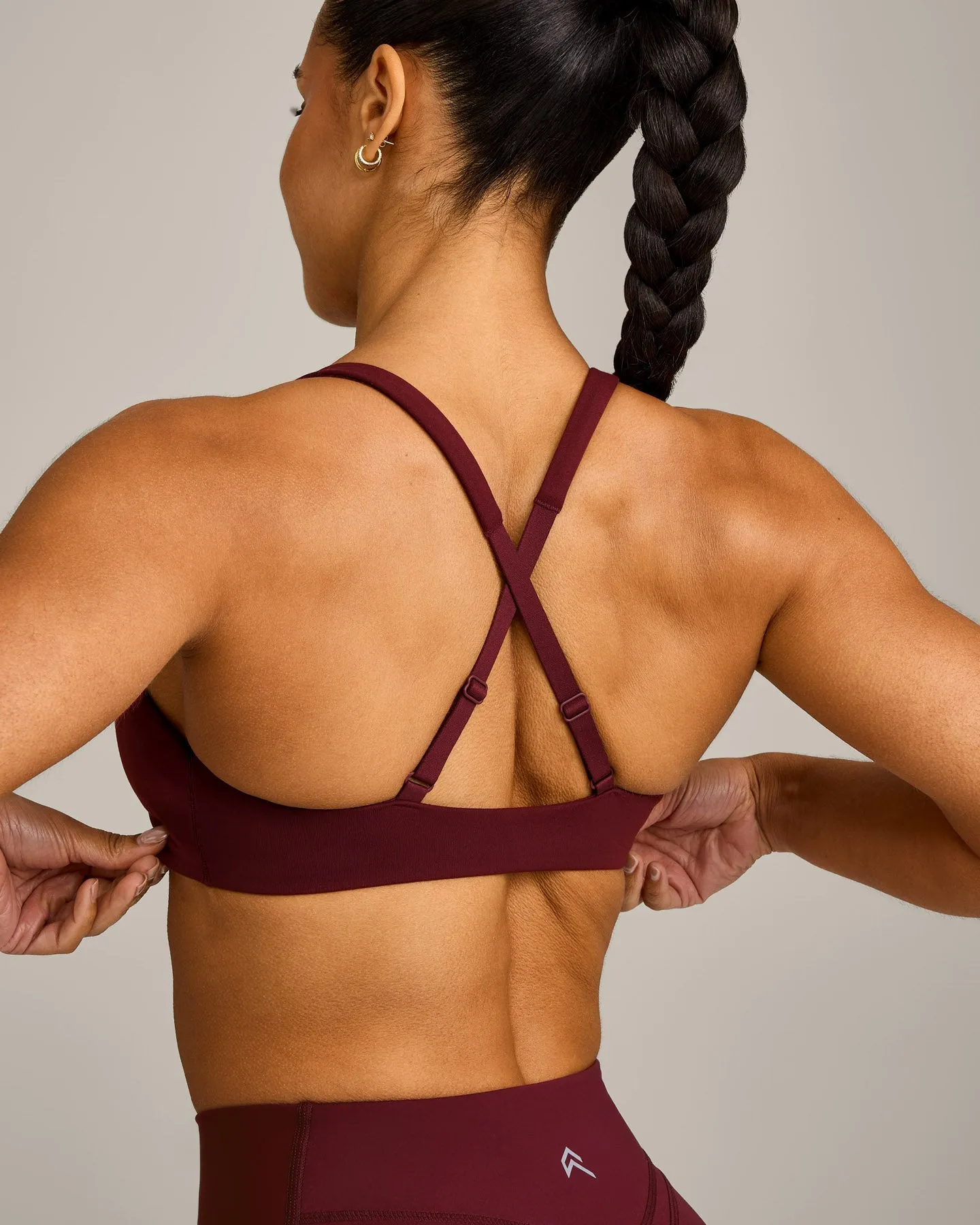 EasyLift™ Cross Back Sports Bra with Grey Logo | Rosewood sold by Oner Active product image thumbnail 5
