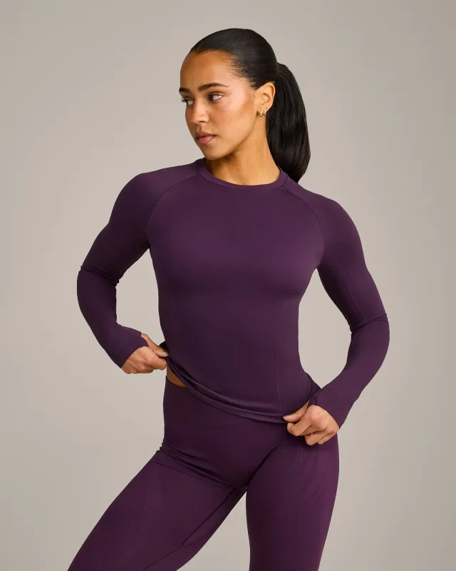 Oner Seamless Fitted Long Sleeve Regular Top | Light Blackberry Purple made by Oner Active