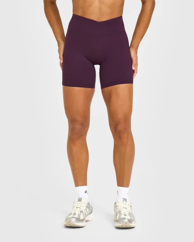 UnifiedMove™ Wrap Shorts White Logo 6" | Blackberry Purple made by Oner Active