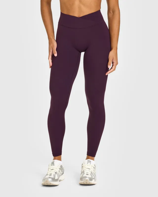UnifiedMove™ Wrap Leggings White Logo | Blackberry Purple made by Oner Active