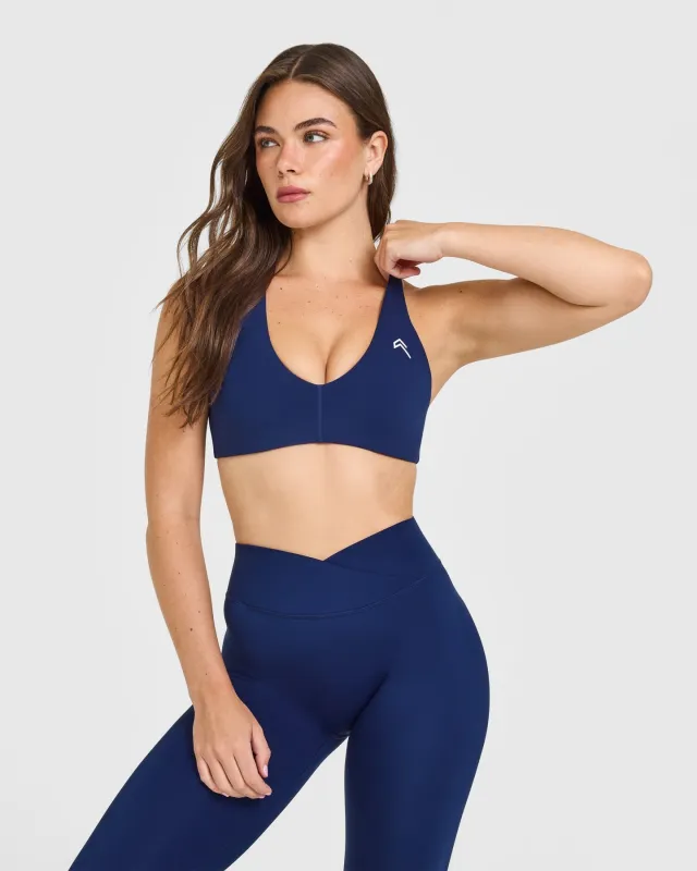 UnifiedMove Micro Bralette White Logo | Midnight sold by Oner Active