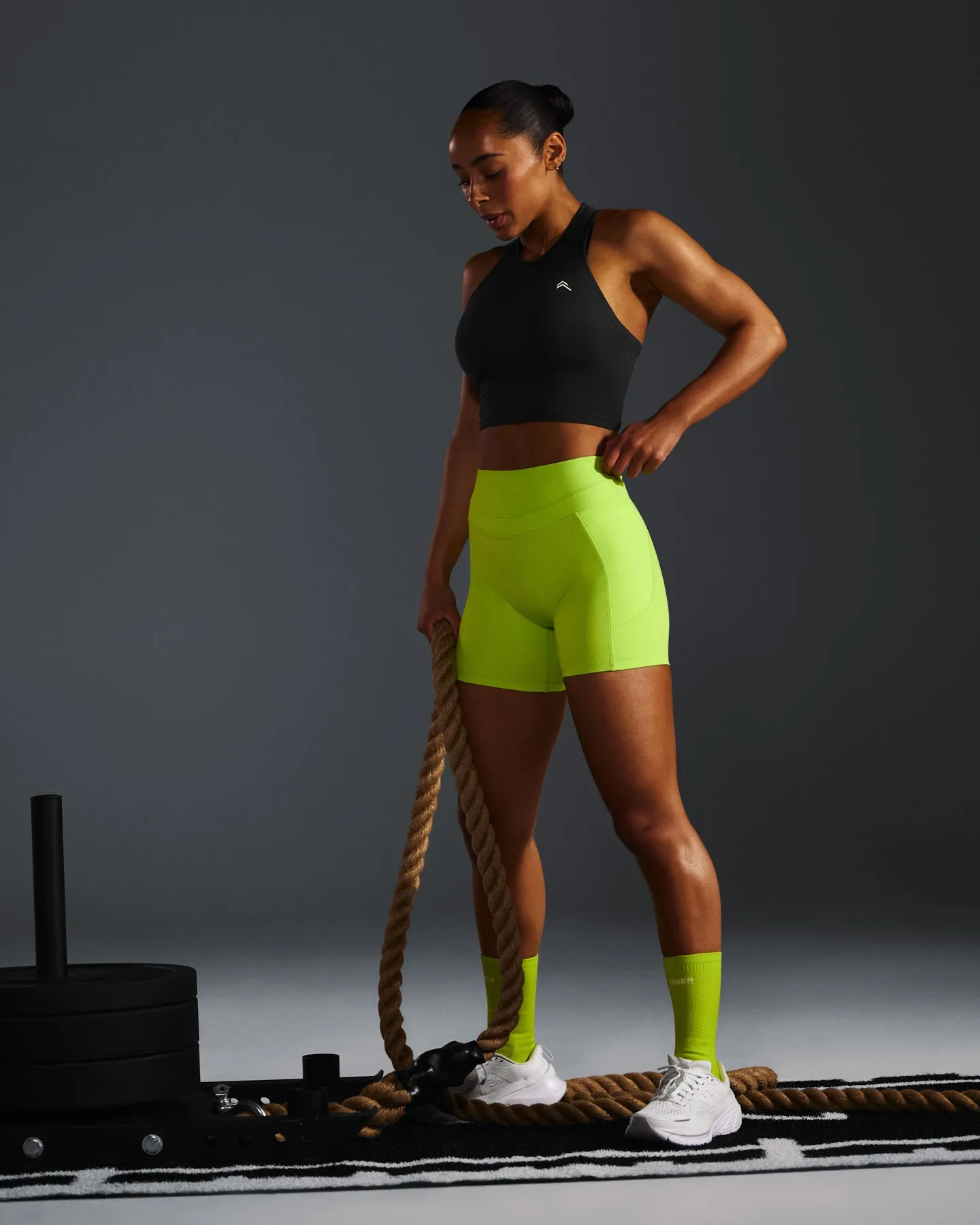 UnifiedMove High Waisted Pocket Shorts 6" | Charged Lime Green sold by Oner Active product image thumbnail 3
