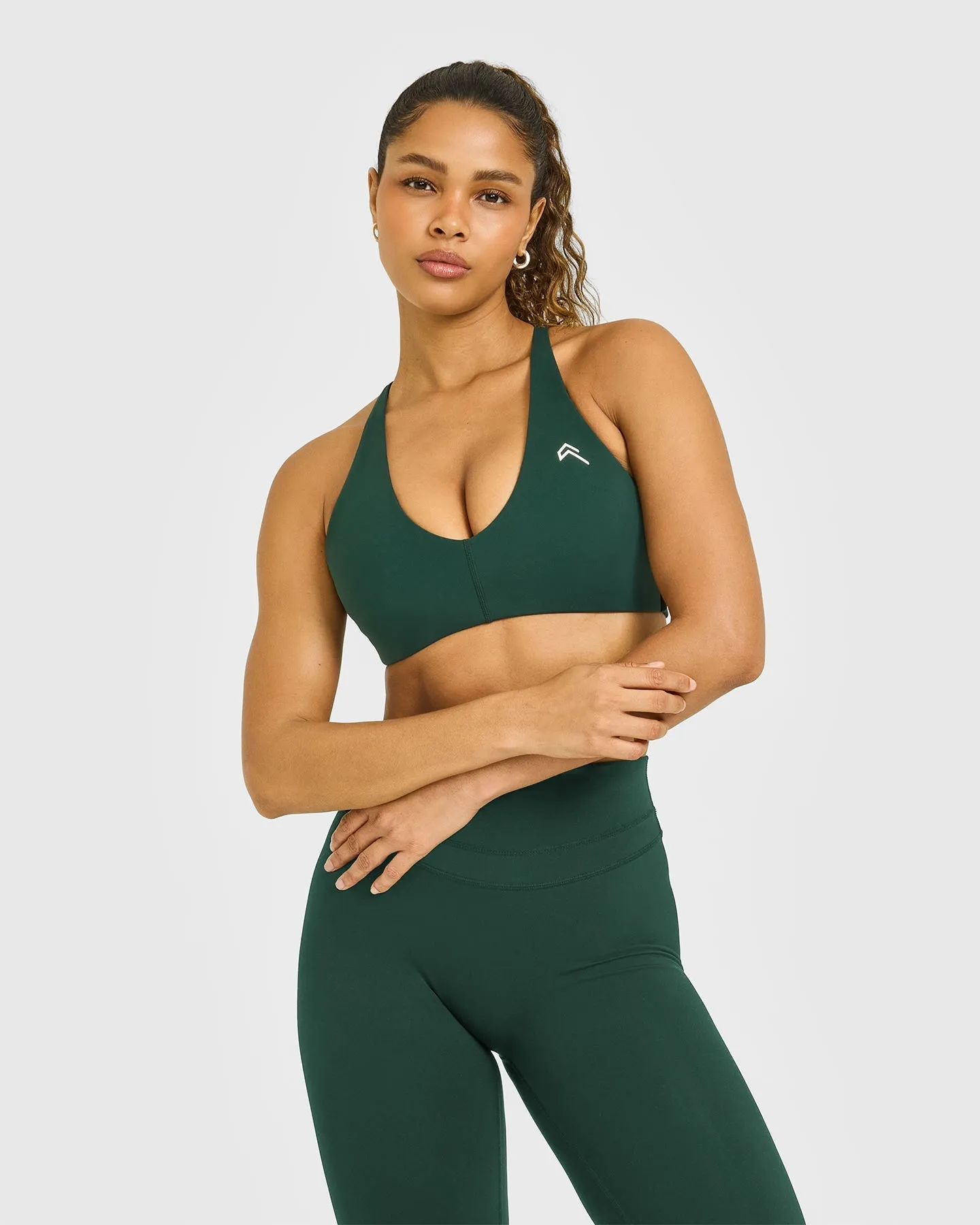 UnifiedMove™ Micro Bralette White Logo | Racing Green sold by Oner Active