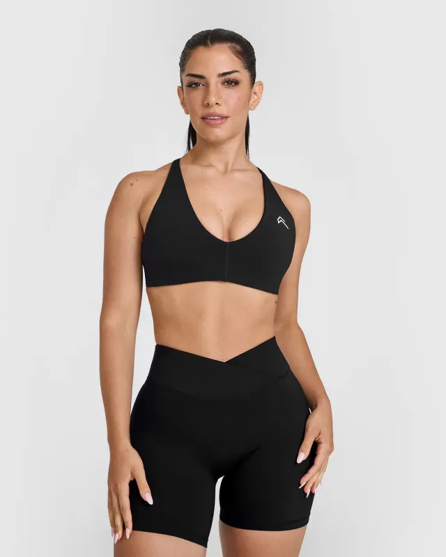 UnifiedMove Micro Bralette White Logo | Black sold by Oner Active