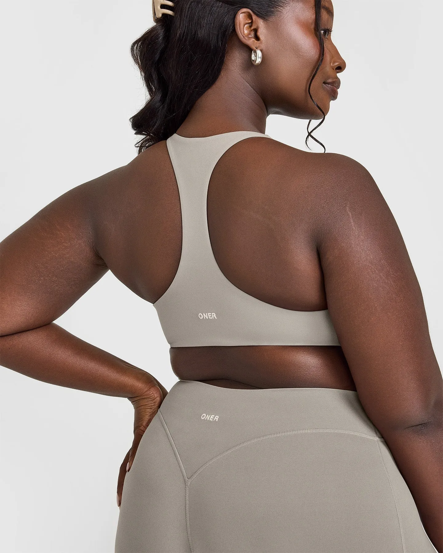 SoftMotion™ Bralette with White Logo | Warm Sand sold by Oner Active product image thumbnail 4