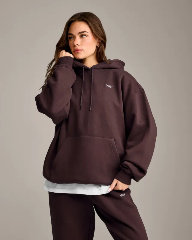 Foundations Cosy Oversized Hoodie | Plum Brown made by Oner Active